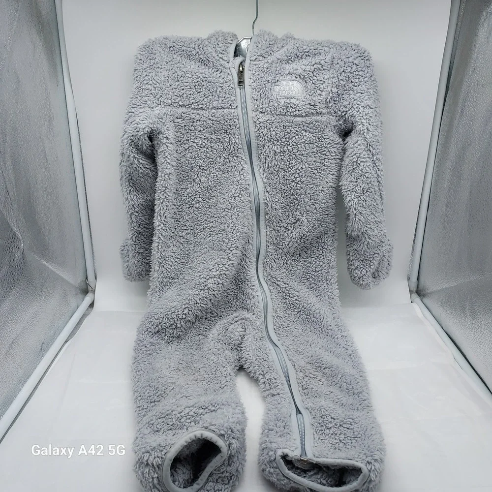 The North Face Baby Campshire One-Piece Sherpa Fleece Bunting Grey 18-24M Hooded